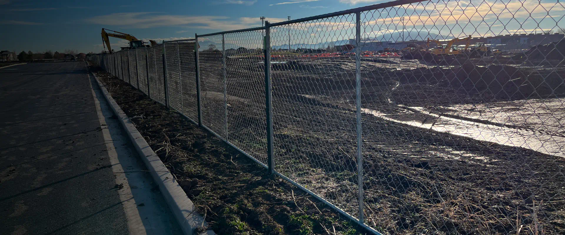 chain link fence in a commercial property